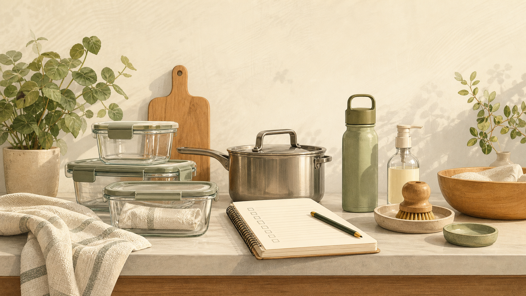 Illustrated household scene for Good Default